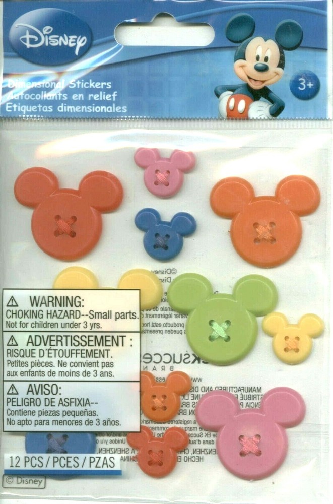 Disney MICKEY MOUSE Ears Icon Disneyland World Red Green Blue Yellow Buttons