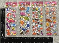 Lot of 4 Sheets Dinosaurs Snacks Food Stickers NIP