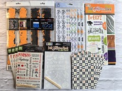 Halloween embellishment bundle foil flock adhesive rub on transfers die cuts