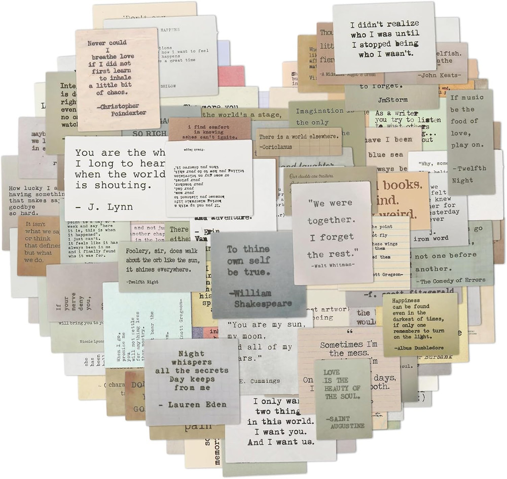 120 Pcs Vintage Motivational Quote Stickers for Scrapbooking and Journaling