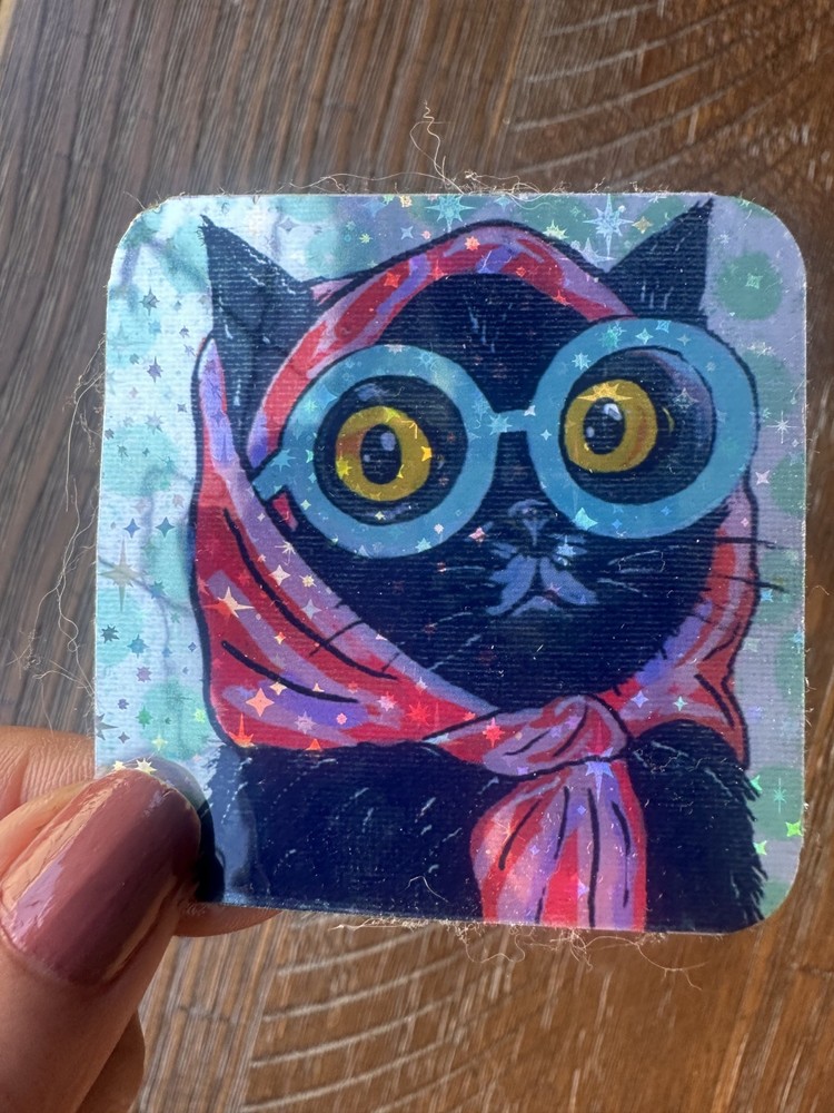 HOLOGRAPHIC STICKER* “Paws & Chic” 2.5×2.5