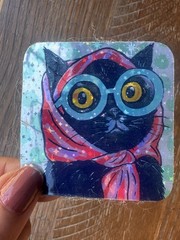 HOLOGRAPHIC STICKER* “Paws & Chic” 2.5×2.5