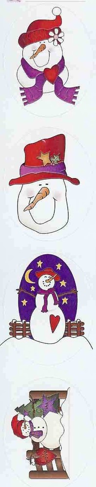 Novelty Red Hat Stickers / Snow Ladies or Red Hat Animals / 2 sets of 4 / Choose
