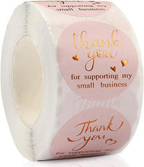 500PCS Thank You Stickers, 1.5 Inch Thank You for Supporting My Small Business S