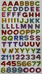 FUN HOUSE COLORFUL Prismatic Alphabet Stickers(89pc)Sticko •Letters•Memories•