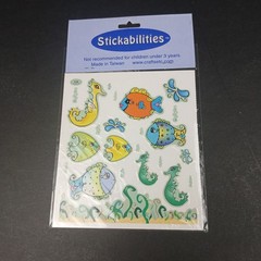 Stickabilities Lot of 2 sticker Packs Beach & Ocean Fish ~ Total of 4 Sheets NEW