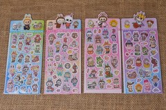 4 Sets (~100) Holographic Labubu Sticker Sheets, 18 Set, Laptop sticker, Journal