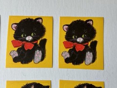 Vintage 80s Halloween Black Cat Stickers Jack O’ Lantern Pumpkin Gibson Loose