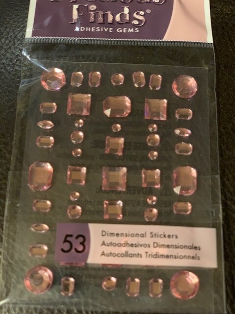 PINK GEMSTONES Sticko Precious Finds Adhesive GEMS Rhinestones PINK Crystals 50p