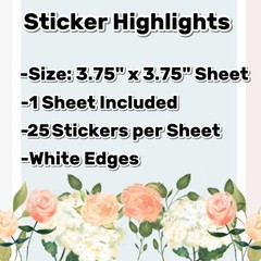 Violette Stickers – Springtime Garden – 1 Insect, Bug, & Flowers Sticker Sheet
