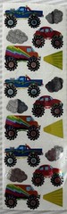 Vintage Sandylion Sticker Sheet Strip 3 Modules Chrome? Vehicles Trucks Cars Van