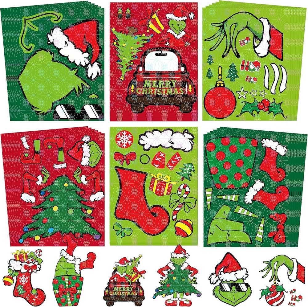 🔥36 Sheets Christmas Make a Face Sticker for Kids, DIY Make Your Own Stickers🔥