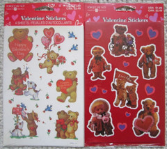 2 Packs American Greetings Forget Me Not Valentine Stickers Teddy Bears