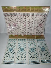 Crafters Square Jewel Border Stickers Title Boarder Gems Pink Blue Lot of 12