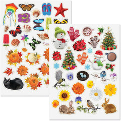Year-Round Holidays Sticker Variety Pack – 6 Sheets, 202 Assorted Stickers