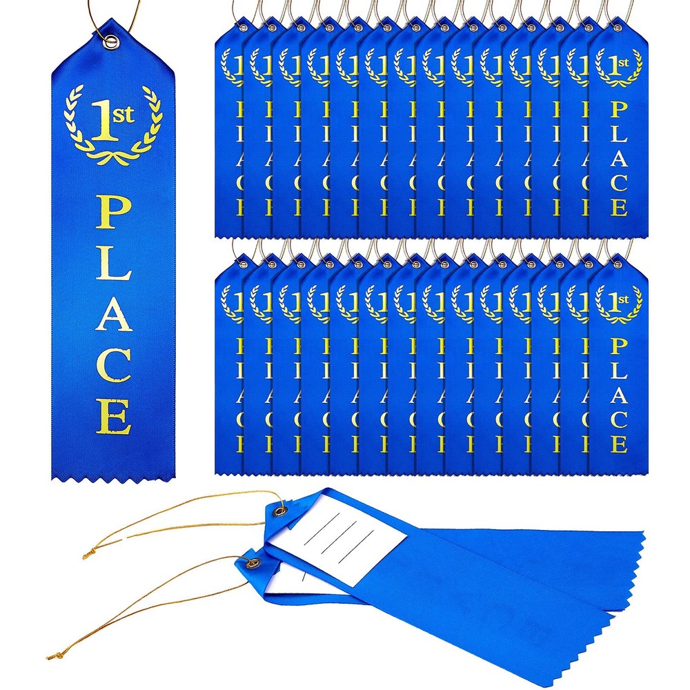 1st Place Quality Award Ribbons First Place Ribbon Blue Winner Ribbons Metall…