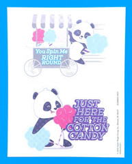 Cotton Candy Pandas Scented Scratch & Sniff Eureka Sticker Sheet Retired Style 1