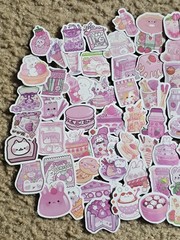 Lot Of Assorted Sweet Treat Stickers, Approximately 95 Stickers, Desserts Snacks
