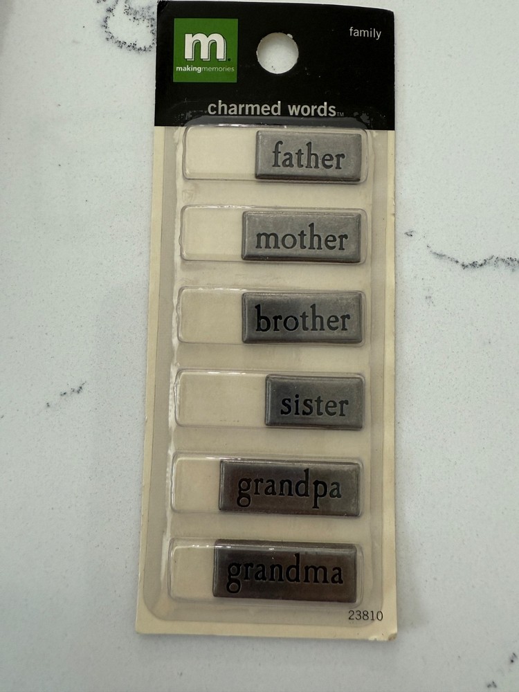Making Memories Charmed Words Family Father Sister Grandpa Grandma Scrapbooking