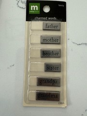 Making Memories Charmed Words Family Father Sister Grandpa Grandma Scrapbooking
