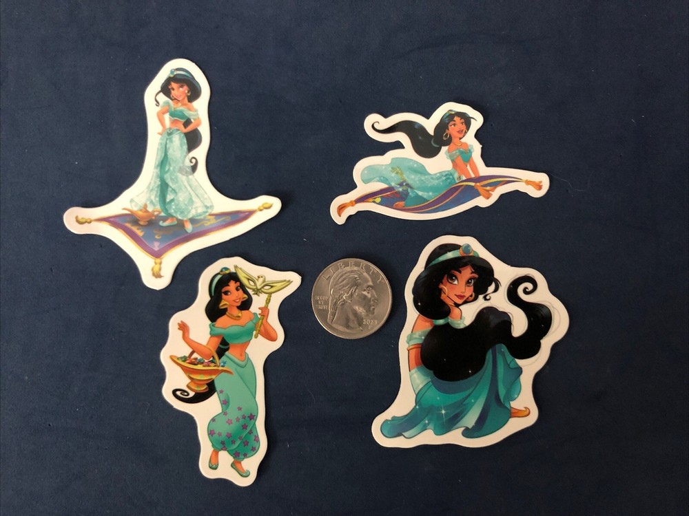 Disney Stickers – Disney Aladdin Lot of 4 Jasmine Stickers.