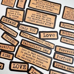 Love Words Valentine’s Day Stickers Scrapbooking Journaling Cards Collage