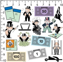 MONOPOLY VARIETY DIE CUT VINYL 50 CT STICKER PACK