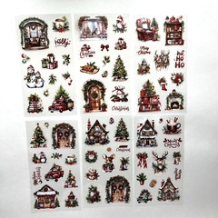 Christmas Stickers 6 Sheets Red Junk Journal Collage Planner Scrapbooking Cards