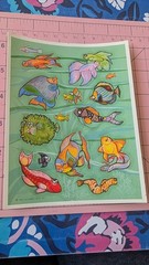 Vintage Hallmark Stickers Fish Tropical Fish Sea Life 1 Sheet