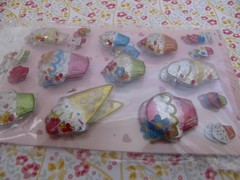 NOS Vtg Stickety-Doo-Da Cupcakes Ice Cream Puffy Sprinkles Stickers 2 sheets 34