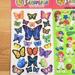 Vintage Sandylion Stickers Lot Barbie Butterflies Girls Softball Country Cows