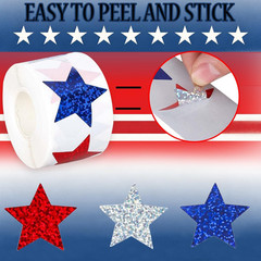 500 Pcs 4Th of July Stickers 1In American Sticker Fourth of July Label Red