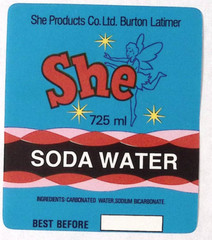 1940s She Soda Water Carbonated Soft Drink Paper Label Fairy 4″H LOT OF 2