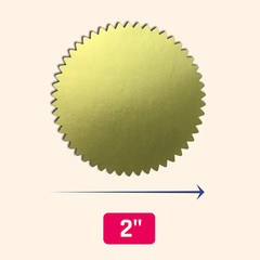 200 Pack, Gold Foil Seal Stickers for Certificates – 2″ Diameter