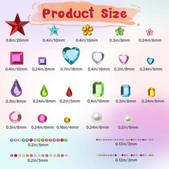 3269PCS Rhinestone Gem Stickers, 12 Sheets Self-Adhesive Glitter Jewels for Craf