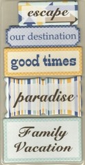 DESTINATION CHIPBOARD WORDS 5 PCS MULTI COLORED LI’L DAVIS DESIGNS