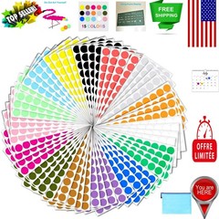 Effortlessly Organize with 2400 Color Coding Dot Stickers – Assorted 15 Colors