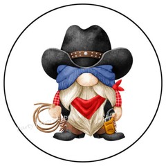 30 COWBOY GNOME WESTERN ENVELOPE SEALS LABELS PARTY FAVORS STICKERS 1.5″