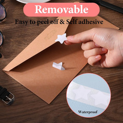 500 Pcs White Star Stickers Roll, 1 Inch Self-Adhesive Small Stars Labels Waterp