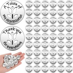 100 PCS Token Appreciation Metal Coins 0.79 Inch Thank You Kindness Flower