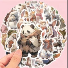 10pcs Winter Animals In Coats Stickers. Scrapbooking, Journaling- Christmas Gift