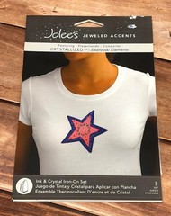 JOLEES JEWELED ACCENTS 56-40071 STAR LIGHT CRYSTAL & METAL IRON ON SWAROVSKI