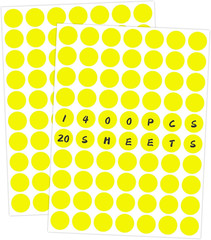 1400 PCS Yellow Circle Dot Stickers 3/4″ round Color Coding Label Stickers (Yell