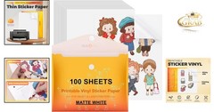 Printable Vinyl Sticker Paper 100 Sheets Waterproof Matte for Inkjet Printer …