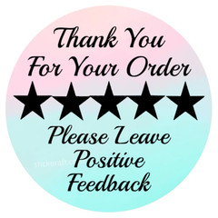 Thank You Stickers 5 Star Feedback Labels Small Business Packaging