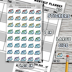 Iron Stickers, Mini Icon Reminder Planner stickers, Journals, Scrapbooks
