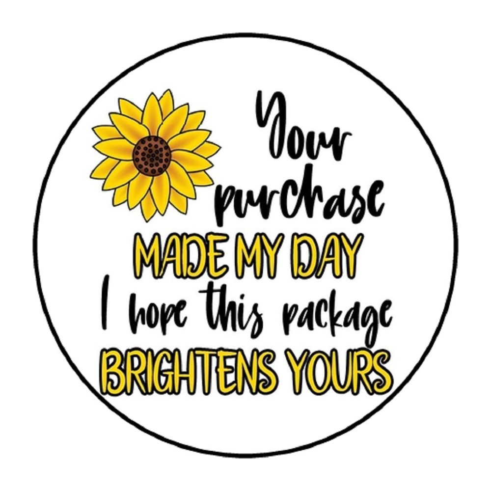 30 SMALL BUSINESS STICKERS ENVELOPE SEALS LABELS 1.5″ ROUND SUNFLOWER