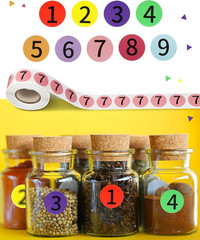 4500 Pieces 9 Roll Circle Number Sticker 1-9 Inventory Stickers 9 Colors Sticky
