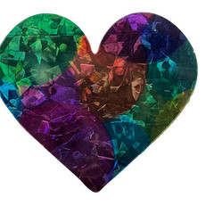 Sticko Stickers Vellum PASTEL HEARTS Holographic Scrapbook EK Success SPMT03