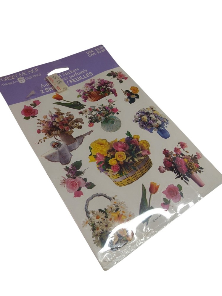 American Greetings Forget Me Not Scented Stickers 2 Sheets Vintage Stickers